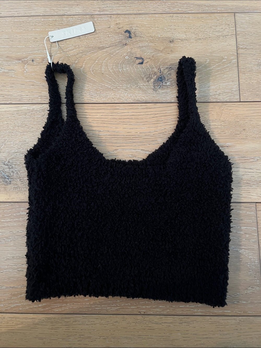 NWT Skims Cozy Black Fuzzy Tank Top